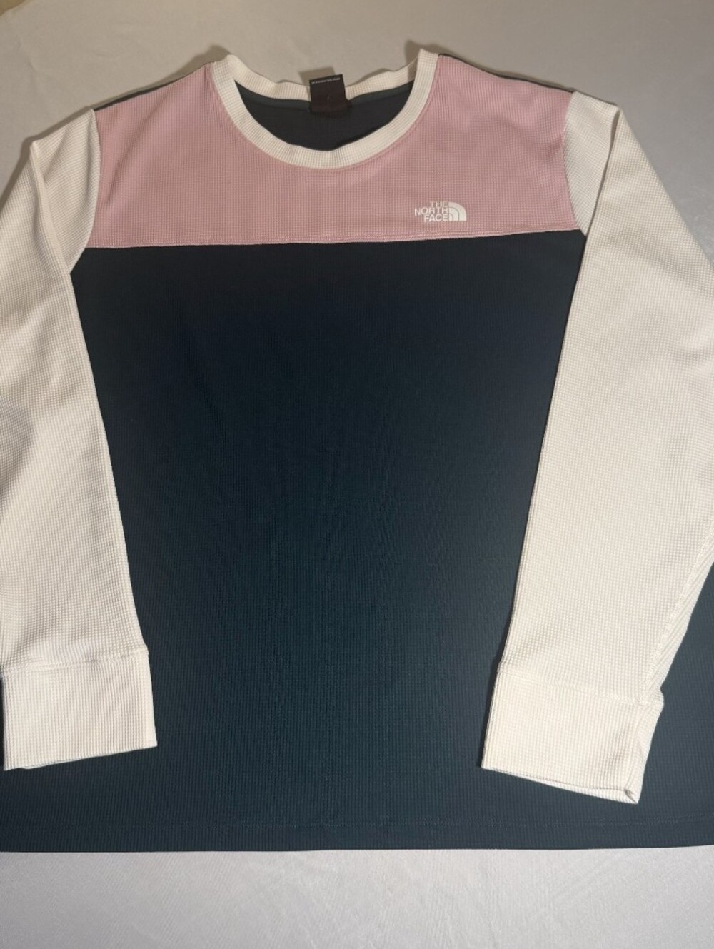 The North Face Men’s Colorblock Crewneck Sweater - Pink/White/Black